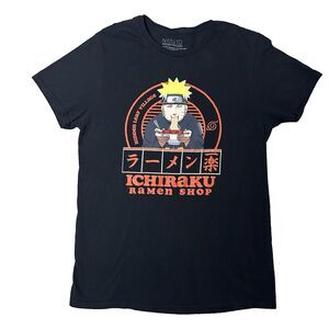 Naruto Tee Mens M‎ Ichiraku Ramen Shop Black Anime T Shirt Viz Media Shippuden